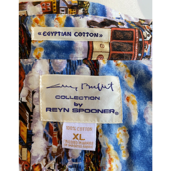 Reyn Spooner Guy Buffet Trolley Painting Shirt Men’s Size XL Egyptian Cotton - Picture 7 of 7